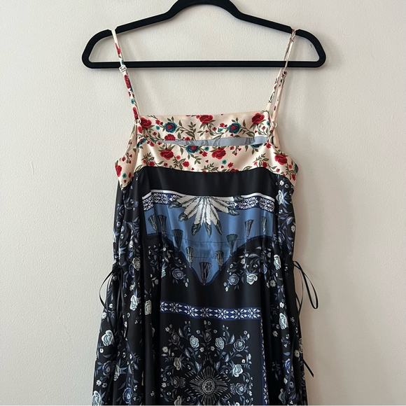 Sandro Niels Tapestry Floral Mixed Print Satin Midi Dress - Picture 6 of 12